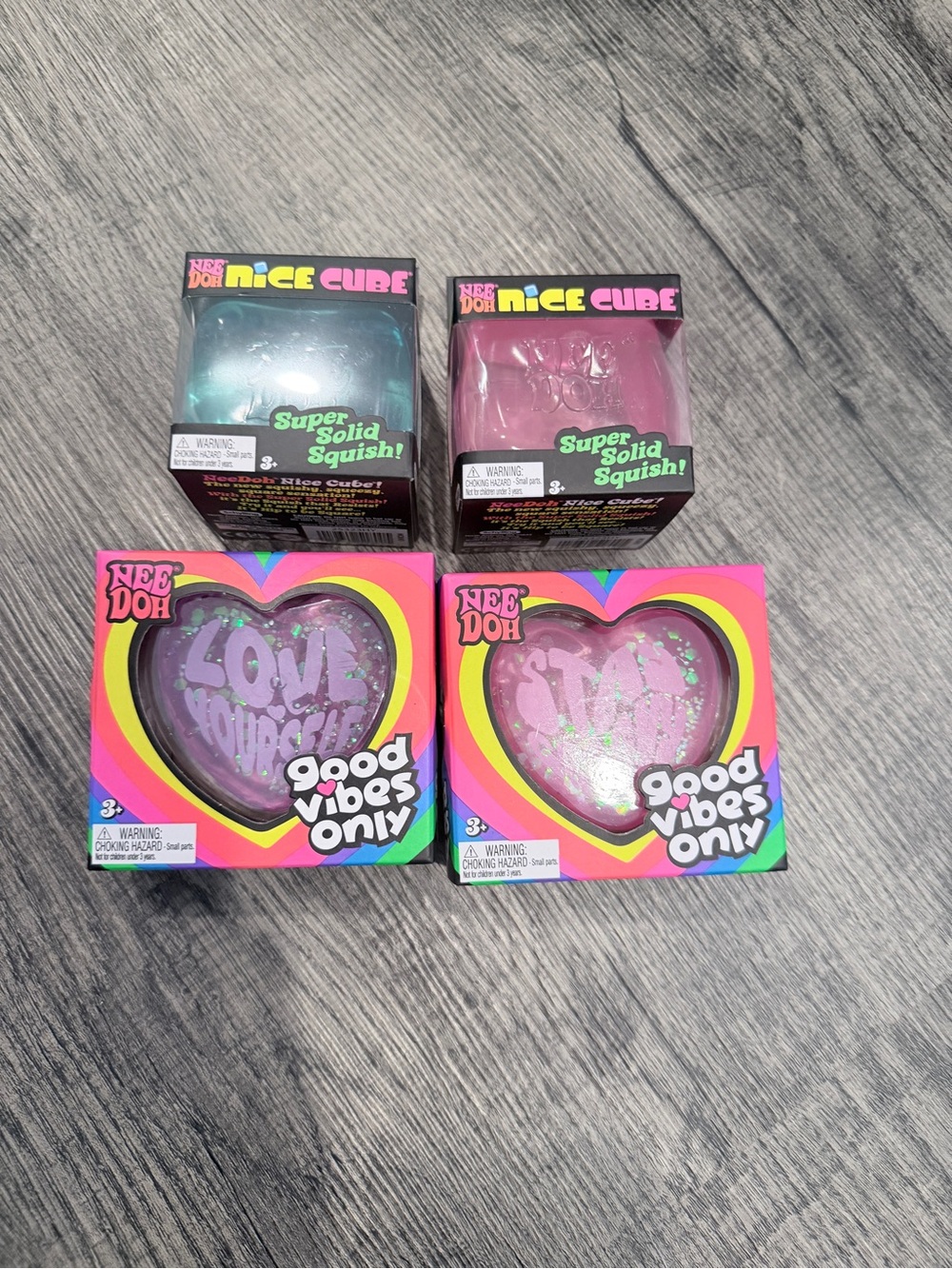 NeeDoh Heart and Nice Cube bundle